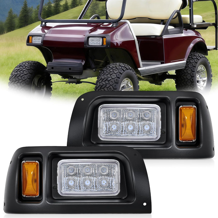 Nilight Golf Cart LED Headlights 2PCS 12V Turn Signals Club Car DS | High Brightness Waterproof Plug and Play Running Light Upgrade Easy Installation for 1993-Up Club Car DS Electric Carts