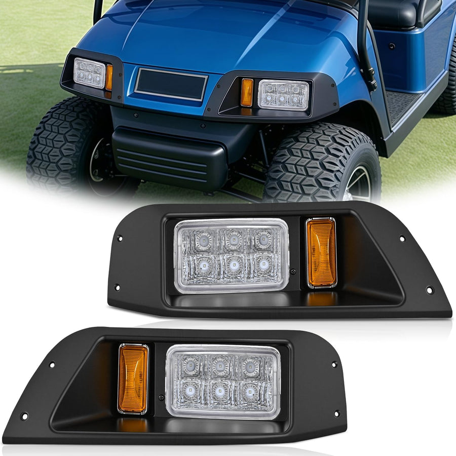 Nilight Golf Cart LED Headlights 2PCS 12V Turn Signals EZGO TXT | High Brightness Waterproof Plug and Play Design Running Light Upgrade Easy Installation for 1996-2013 EZGO TXT Electric Carts