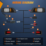 Nilight Golf Cart LED Light Kit 12V Stop Brake Turn Signal EZGO TXT | Headlight Taillight Horn Waterproof Plug and Play Complete Upgrade Kit for 1996-2013 EZGO TXT Electric Carts, view 4