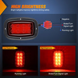 Nilight Golf Cart LED Taillights 2PCS Stop Brake Turn Signals Club Car DS | 12V High Brightness Waterproof Plug and Play Design Running Light Upgrade Easy Installation for 1993-Up Club Car DS, view 3
