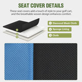 Nilight Golf Cart Rear Seat Cover 1PC Blue Black Club Car EZGO Yamaha | Breathable Sandwich Mesh Sun Scratch Resistant Washable No Staple Fits Aftermarket Rear Seats for Club Car EZGO Yamaha, view 3