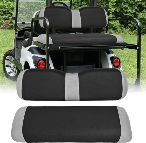 Nilight Golf Cart Rear Seat Cover 1PC Grey Black Club Car EZGO Yamaha | Breathable Sandwich Mesh Sun Scratch Resistant Washable No Staple Fits Aftermarket Rear Seats for Club Car EZGO Yamaha