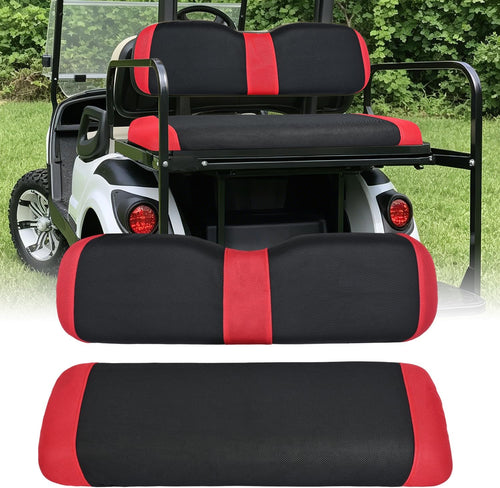 Nilight Golf Cart Rear Seat Cover 1PC Red Black Club Car EZGO Yamaha | Breathable Sandwich Mesh Sun Scratch Resistant Washable No Staple Fits Aftermarket Rear Seats for Club Car EZGO Yamaha