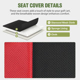 Nilight Golf Cart Rear Seat Cover 1PC Red Black Club Car EZGO Yamaha | Breathable Sandwich Mesh Sun Scratch Resistant Washable No Staple Fits Aftermarket Rear Seats for Club Car EZGO Yamaha, view 3