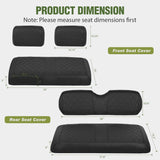 Nilight Golf Cart Seat Covers 2PCS Black Leather Club Car DS | Waterproof Leather No Staple Design All Season Protection Sun Scratch Resistant Cover Fits 1982-2000 Club Car DS, view 2