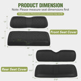 Nilight Golf Cart Seat Covers 2PCS Black Leather Club Car DS | Waterproof Leather No Staple Design All Season Protection Sun Scratch Resistant Cover Fits 2000-2026 Club Car DS, view 2