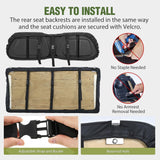 Nilight Golf Cart Seat Covers 2PCS Black Leather Club Car DS | Waterproof Leather No Staple Design All Season Protection Sun Scratch Resistant Cover Fits 2000-2026 Club Car DS, view 5