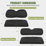 Nilight Golf Cart Seat Covers 2PCS Black Leather Club Car Precedent | Waterproof Leather No Staple Design All Season Protection Sun Scratch Resistant Cover Fits 2004-2019 Club Car Precedent, view 2