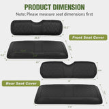 Nilight Golf Cart Seat Covers 2PCS Black Leather EZGO TXT RXV | Waterproof Leather No Staple Design All Season Protection Sun Scratch Resistant Fits 1994-2013 EZGO TXT/ RXV, view 2