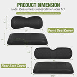 Nilight Golf Cart Seat Covers 2PCS Black Leather Yamaha Drive G29 Drive2 | Waterproof Leather No Staple Design Sun Scratch Resistant Cover Fits Yamaha 2007-2016 Drive G29/2017-2026 Drive 2, view 2