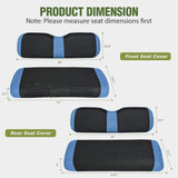 Nilight Golf Cart Seat Covers 2PCS Blue Black EZGO TXT RXV Club Car DS | Breathable Sandwich Mesh Sun Scratch Resistant Washable No Staple Fits 1994-2013 EZGO TXT RXV and 2000-2026 Club Car DS, view 2