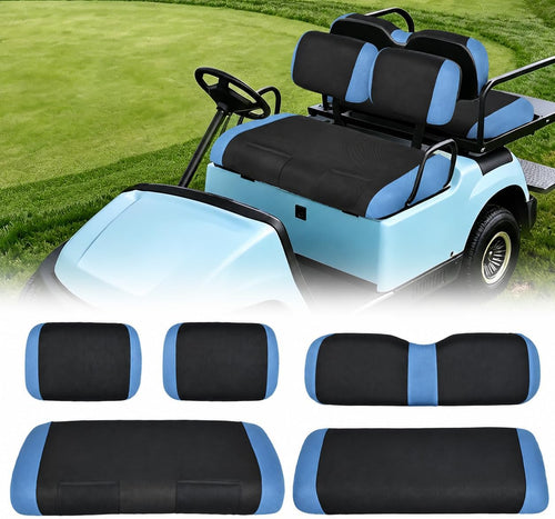 Nilight Golf Cart Seat Covers 2PCS Blue Black for Club Car DS Yamaha | Breathable Sandwich Mesh Sun Scratch Resistant Washable No Staple Fits 1982-2000 Club Car DS Yamaha G22 G19 G16 G9 G2