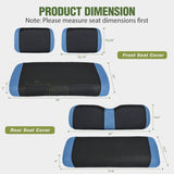Nilight Golf Cart Seat Covers 2PCS Blue Black for Club Car DS Yamaha | Breathable Sandwich Mesh Sun Scratch Resistant Washable No Staple Fits 1982-2000 Club Car DS Yamaha G22 G19 G16 G9 G2, view 2