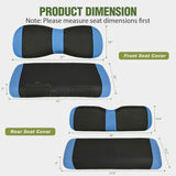 Nilight Golf Cart Seat Covers 2PCS Blue Black Yamaha Club Car Precedent | Breathable Sun Scratch Resistant Washable No Staple Fits 2007-2016 Yamaha G29 2017-2026 Drive2 2004-2019 Club Car Precedent, view 2