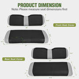 Nilight Golf Cart Seat Covers 2PCS Grey Black EZGO TXT RXV Club Car DS | Breathable Sandwich Mesh Sun Scratch Resistant Washable No Staple Fits 1994-2013 EZGO TXT RXV and 2000-2026 Club Car DS, view 2