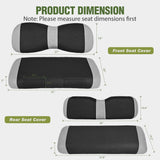 Nilight Golf Cart Seat Covers 2PCS Grey Black Yamaha Club Car Precedent | Breathable Sun Scratch Resistant Washable No Staple Fits 2007-2016 Yamaha G29 2017-2026 Drive2 2004-2019 Club Car Precedent, view 2