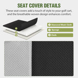 Nilight Golf Cart Seat Covers 2PCS Grey Black Yamaha Club Car Precedent | Breathable Sun Scratch Resistant Washable No Staple Fits 2007-2016 Yamaha G29 2017-2026 Drive2 2004-2019 Club Car Precedent, view 3