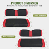 Nilight Golf Cart Seat Covers 2PCS Red Black EZGO TXT RXV Club Car DS | Breathable Sandwich Mesh Sun Scratch Resistant Washable No Staple Fits 1994-2013 EZGO TXT RXV and 2000-2026 Club Car DS, view 2