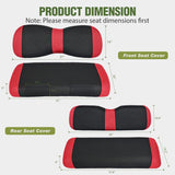Nilight Golf Cart Seat Covers 2PCS Red Black Yamaha Club Car Precedent | Breathable Sun Scratch Resistant Washable No Staple Fits 2007-2016 Yamaha G29 2017-2026 Drive2 2004-2019 Club Car Precedent, view 2
