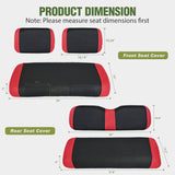 Nilight Golf Cart Seat Covers Set Red Black for Club Car DS Yamaha | Breathable Sandwich Mesh Sun Scratch Resistant Washable No Staple Fits 1982-2000 Club Car DS Yamaha G22 G19 G16 G9 G2, view 2