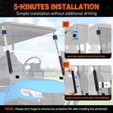 Nilight Golf Cart Windshield for Front Window Foldable Windproof UV Protection Compatible with Club Car Precedent Gas or Electric 2004-Up, Scratch and Impact Resistant, Clear Acrylic, view 4