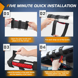 Nilight Grab Handles Black Red Universal 2in- 4in Roll Bar Mount 4PCS, view 5