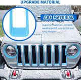 Nilight Grill Inserts fit for Jeep Wrangler Front Grille Inserts Headlight Cover Set for JL JLU Unlimited Sport SportS 2018 2019 2020 2021 2022 2023 Grille Bezels Trim Exterior Accessories Blue 9 Pcs, view 3