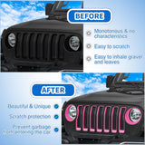 Nilight Grill Inserts fit for Jeep Wrangler Front Grille Inserts Headlight Cover Set for JL JLU Unlimited Sport SportS 2018 2019 2020 2021 2022 2023 Grille Bezels Trim Exterior Accessories Pink 9 Pcs, view 6