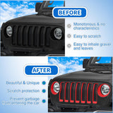 Nilight Grill Inserts fit for Jeep Wrangler Front Grille Inserts Headlight Cover Set for JL JLU Unlimited Sport SportS 2018 2019 2020 2021 2022 2023 Grille Bezels Trim Exterior Accessories Red 9 Pcs, view 6