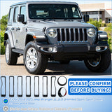 Nilight Grill Inserts fit for Jeep Wrangler Front Grille Inserts Headlight Cover Set for JL JLU Unlimited Sport SportS 2018 2019 2020 2021 2022 2023 Grille Bezels Trim Exterior, view 4