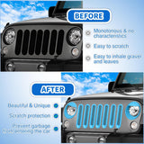 Nilight Grill Inserts fit for Jeep Wrangler Front Grille Mesh Inserts & Headlight Cover Set for JK JKU Unlimited Sports Sahara Freedom Rubicon 2007-2018 Clip-in Trim Exterior Accessories Blue 9 Pcs, view 6