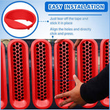 Nilight Grill Inserts fit for Jeep Wrangler Front Grille Mesh Inserts & Headlight Cover Set for JK JKU Unlimited Sports Sahara Freedom Rubicon 2007-2018 Clip-in Trim Exterior Accessories Red 9 Pcs, view 4