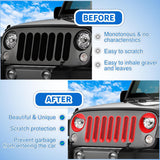 Nilight Grill Inserts fit for Jeep Wrangler Front Grille Mesh Inserts & Headlight Cover Set for JK JKU Unlimited Sports Sahara Freedom Rubicon 2007-2018 Clip-in Trim Exterior Accessories Red 9 Pcs, view 6