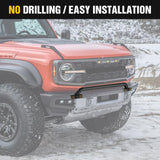 Nilight Grille Guard with Light Mounting Brackets for Ford Bronco 2021-2025 Modular Steel Bumper(Not fit Sport or Raptor) Heavy Duty Steel Front Bumper Protector Bull Bar, Matte Black, view 5