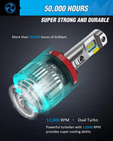 Nilight H11/H9/H8 LED Headlight Bulbs E30 Series 70W 14000LM 6500K IP67 | 2 BULBS, view 2