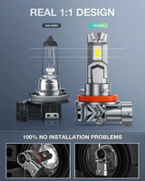 Nilight H11/H9/H8 LED Headlight Bulbs E4S Series 80W 20000LM 6500K IP67 | 2 BULBS, view 2