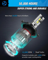 Nilight H4/Hb2/9003 LED Headlight Bulbs E30 Series 70W 14000LM 6500K IP67 | 2 BULBS, view 2