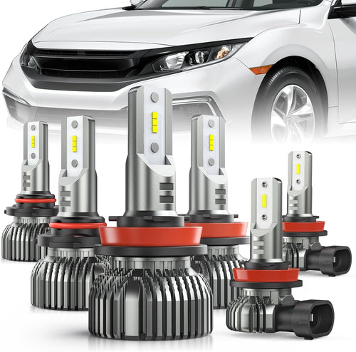 Nilight H7 LED Bulbs, 600% Brighter 1:1 Mini Size Halogen Replacement, 6500K Cool White LED Fog Lights, IP67 Waterproof, 2-Pack