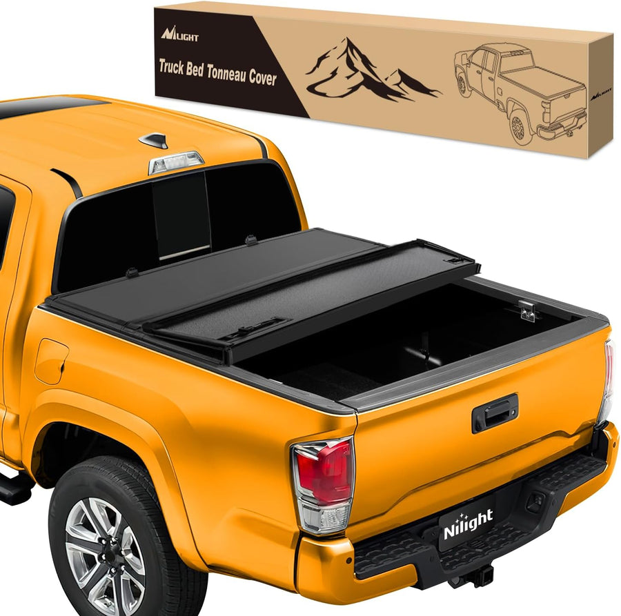 Nilight Hard Tri-fold Truck Bed Tonneau Cover Fits for Toyota Tacoma 2016 2017 2018 2019 2020 2021 2022 2023-5ft