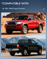 Nilight Headlight and Taillight Assembly Combo Compatible with 2001 2002 2003 2004 Toyota Tacoma OE Style Chrome Housing Amber Reflector with Red Housing Tail Lights, view 5