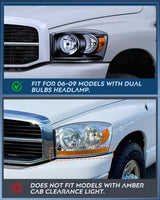 Nilight Headlight and Taillight Assembly Combo Compatible with 2007 2008 2009 Dodge Ram 1500 2500 3500 OE Style Black Housing Amber Reflector with Smoke Housing Tail Lights, view 2