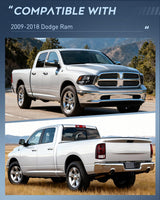 Nilight Headlight and Taillight Assembly Combo Compatible with 2009 2010 2011 2012 2013 2014 2015 2016 2017 2018 Dodge Ram for Quad Models Black Housing Amber Reflector with Dark Red Tail Light, view 4