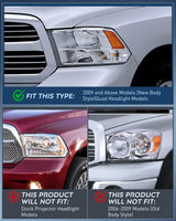 Nilight Headlight and Taillight Assembly Combo Compatible with 2009 2010 2011 2012 2013 2014 2015 2016 2017 2018 Dodge Ram for Quad Models Chrome Housing Amber Reflector with Red Housing Tail Light, view 2