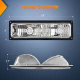 Nilight Headlight Assembly Compatible with 1988 1989 1990 1991 1992 1993 1994 1995 1996 1997 1998 Chevrolet GMC C10 C/K 1988-1999 Silverado Suburban Sierra Blazer Tahoe Yukon Black Bumper Lights, view 2