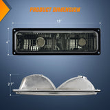 Nilight Headlight Assembly Compatible with 1988 1989 1990 1991 1992 1993 1994 1995 1996 1997 1998 Chevrolet GMC C10 C/K 1988-1999 Silverado Suburban Sierra Blazer Tahoe Yukon Smoke Lens Bumper Lights, view 2