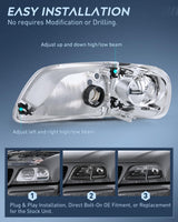 Nilight Headlight Assembly Compatible with 1997 1998 1999 2000 2001 2002 2003 Ford F-150 Expedition Black Housing, view 3