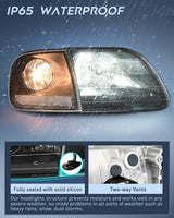 Nilight Headlight Assembly Compatible with 1997 1998 1999 2000 2001 2002 2003 Ford F-150 Expedition Black Housing, view 4