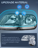 Nilight Headlight Assembly Compatible with 1997 1998 1999 2000 2001 2002 2003 Ford F-150 Expedition Chrome Housing Smoked Lens, view 6