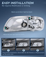 Nilight Headlight Assembly Compatible with 1997 1998 1999 2000 2001 2002 2003 Ford F-150 Expedition Chrome Housing, view 4