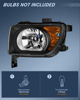 Nilight Headlight Assembly Compatible with 2003 2004 2005 2006 Honda Element OE Style Replacement Halogen Headlights Black Housing Amber Reflector Headlamp Passenger and Driver Side, view 2